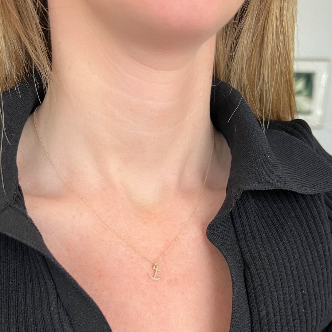 14k Gold Delta Gamma Anchor necklace | mazi + zo sorority jewelry