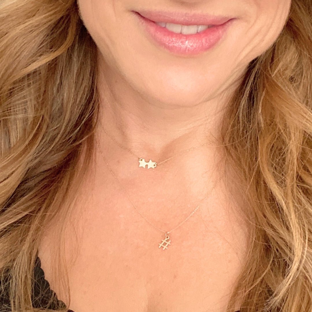 14k Gold Kappa Alpha Theta Twin Star Necklace | mazi + zo sorority jewelry