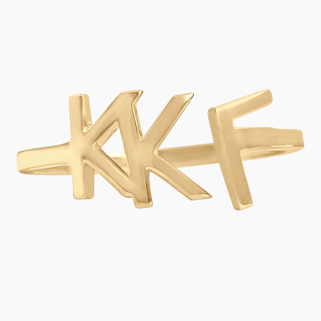 Solid 14k Gold Kappa Kappa Gamma ring | mazi + zo sorority jewelry