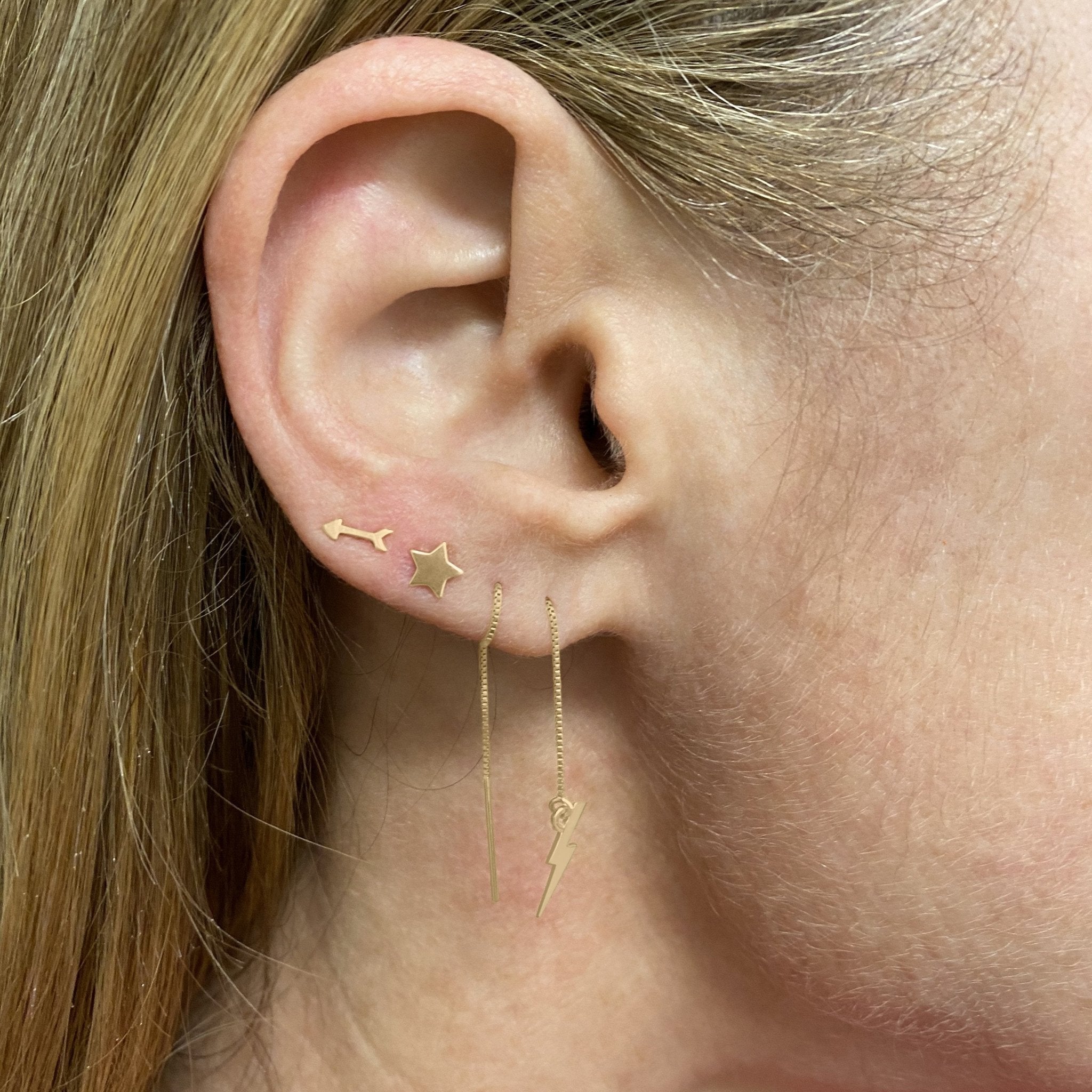 14k Gold Pi Phi Arrow Earrings | mazi + zo sorority jewelry