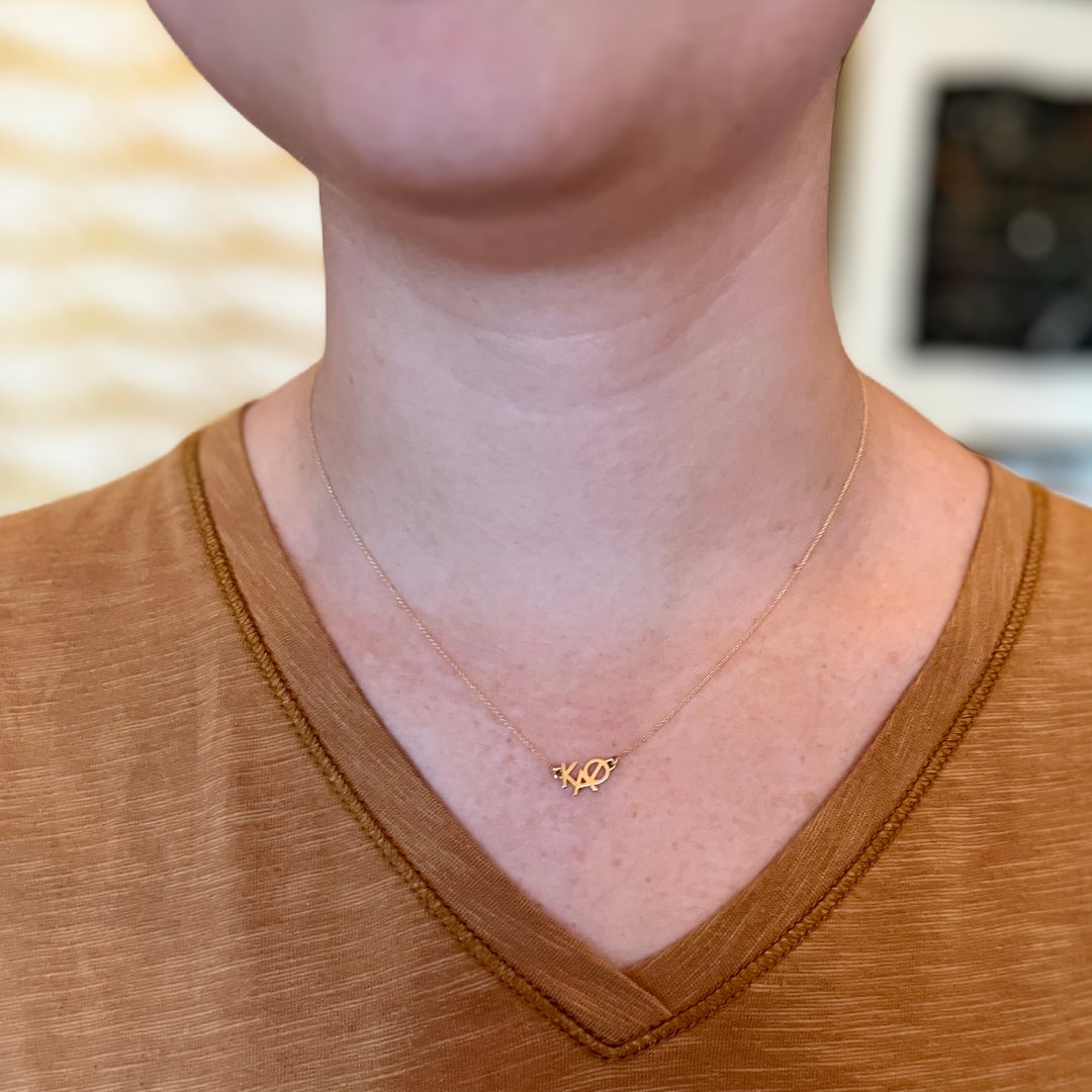 14k Gold Kappa Alpha Theta Necklace | mazi + zo sorority jewelry