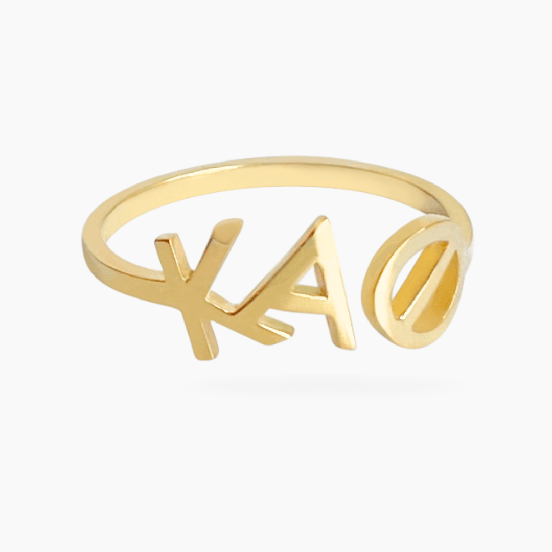 14k Gold Kappa Alpha Theta (Theta) ring | mazi + zo sorority jewelry