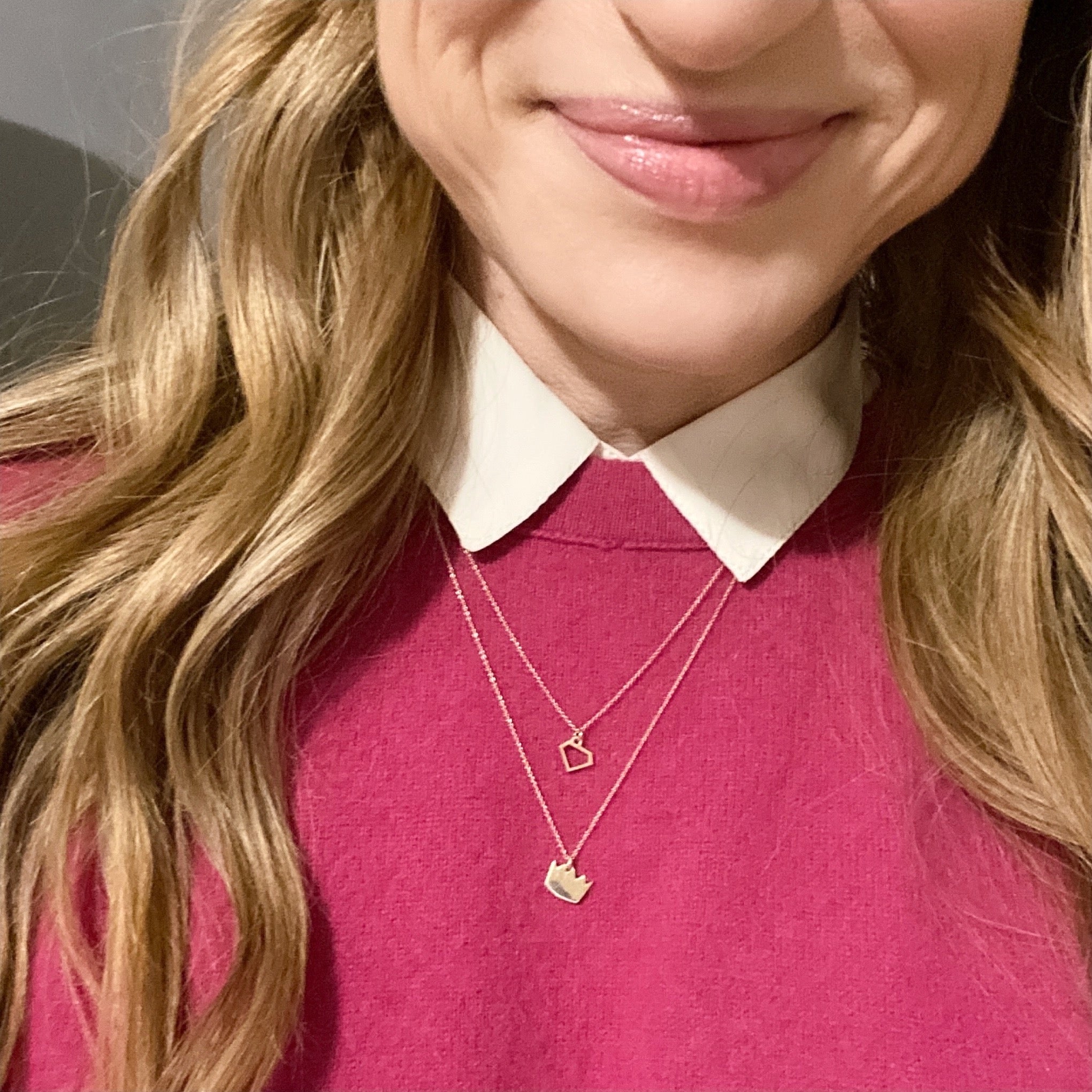 14k Gold Zeta Crown Necklace | mazi + zo sorority jewelry