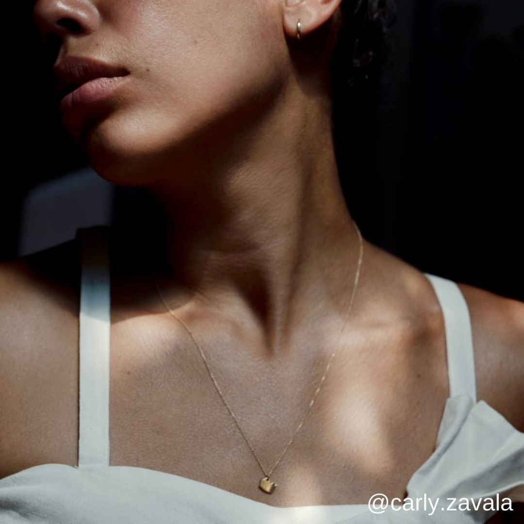 14k Gold Zeta Crown Necklace | mazi + zo sorority jewelry | photo by Carly Zavala