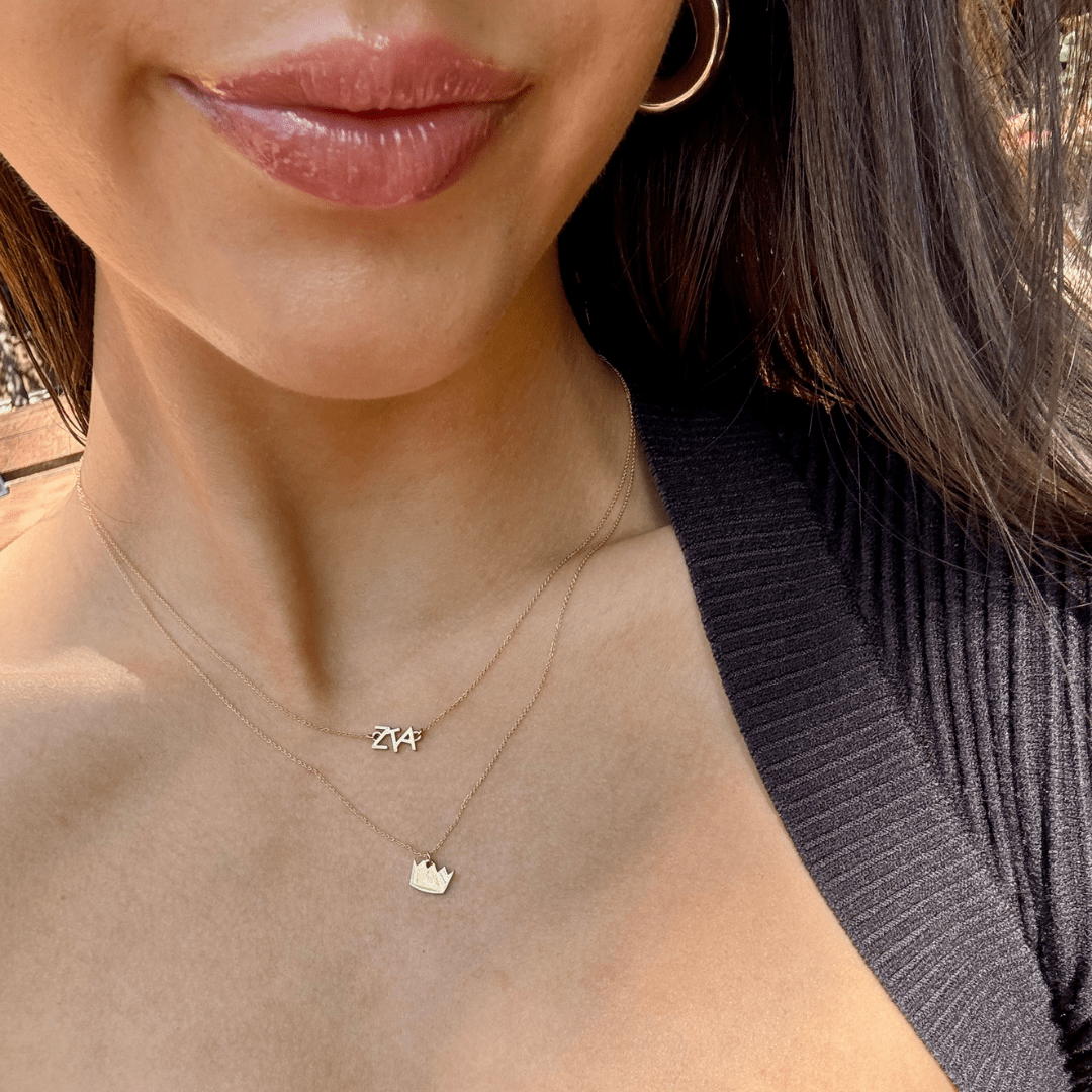 14k Gold Crown Necklace | mazi + zo jewelry