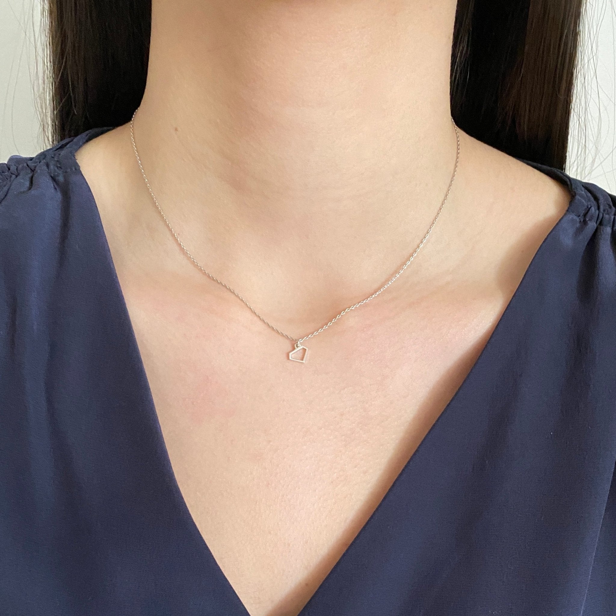 Sterling Silver Alpha Delta Pi Diamond Necklace | mazi + zo sorority jewelry