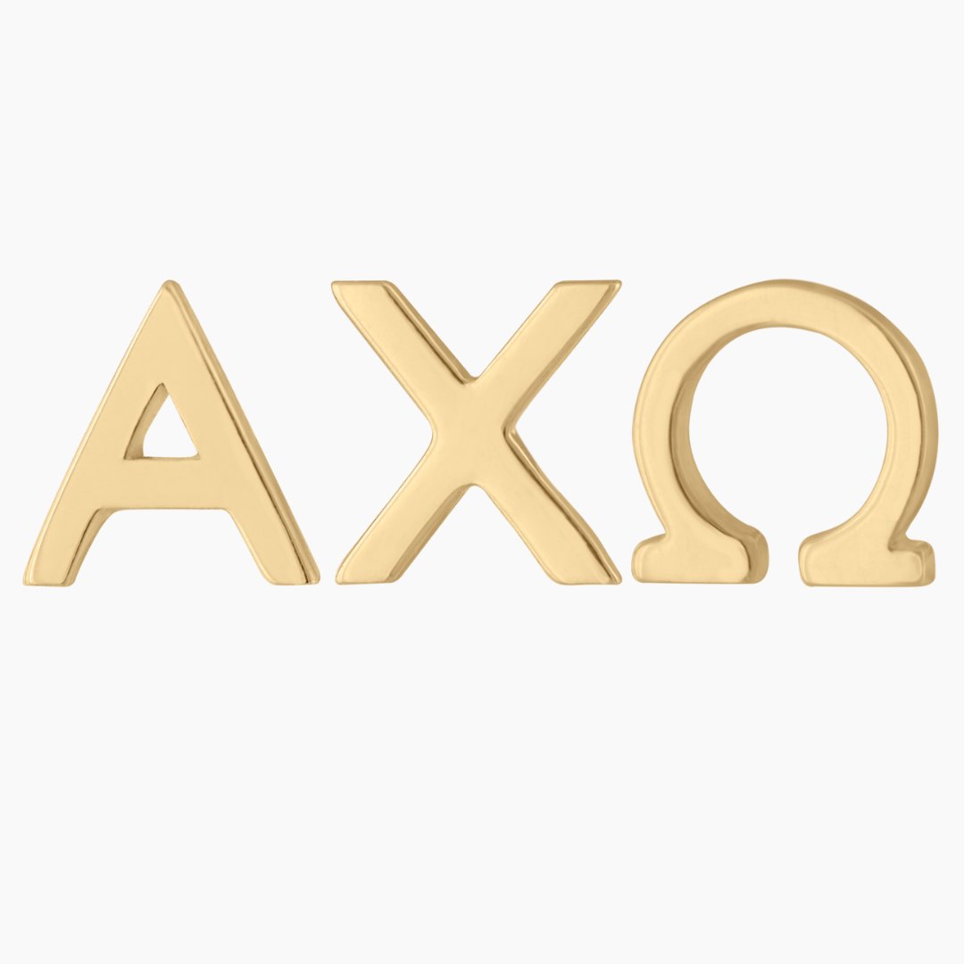 14k gold Alpha Chi Omega Earrings | mazi + zo sorority jewelry