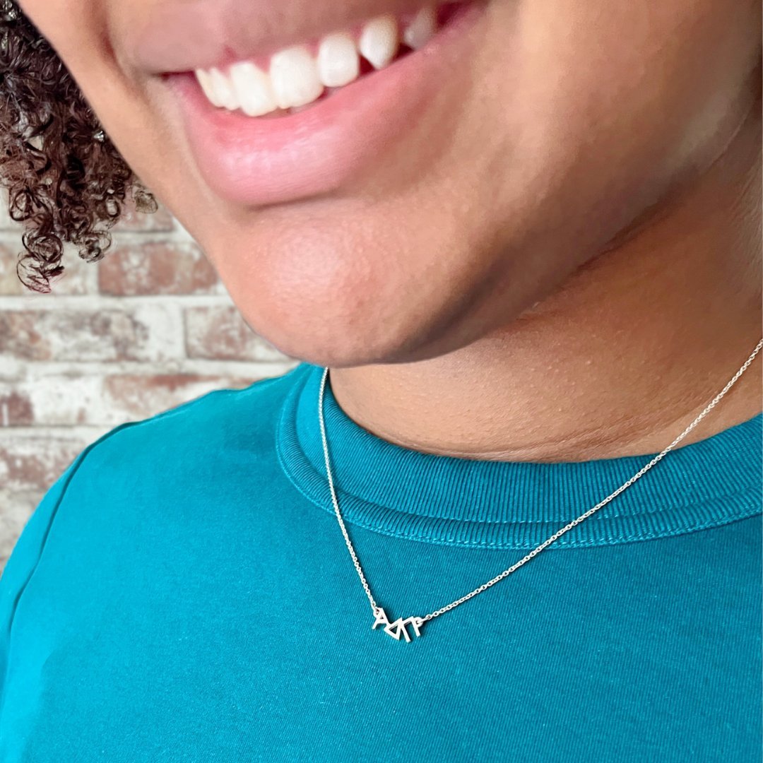 Sterling Silver Alpha Delta Pi Necklace | mazi + zo sorority jewelry