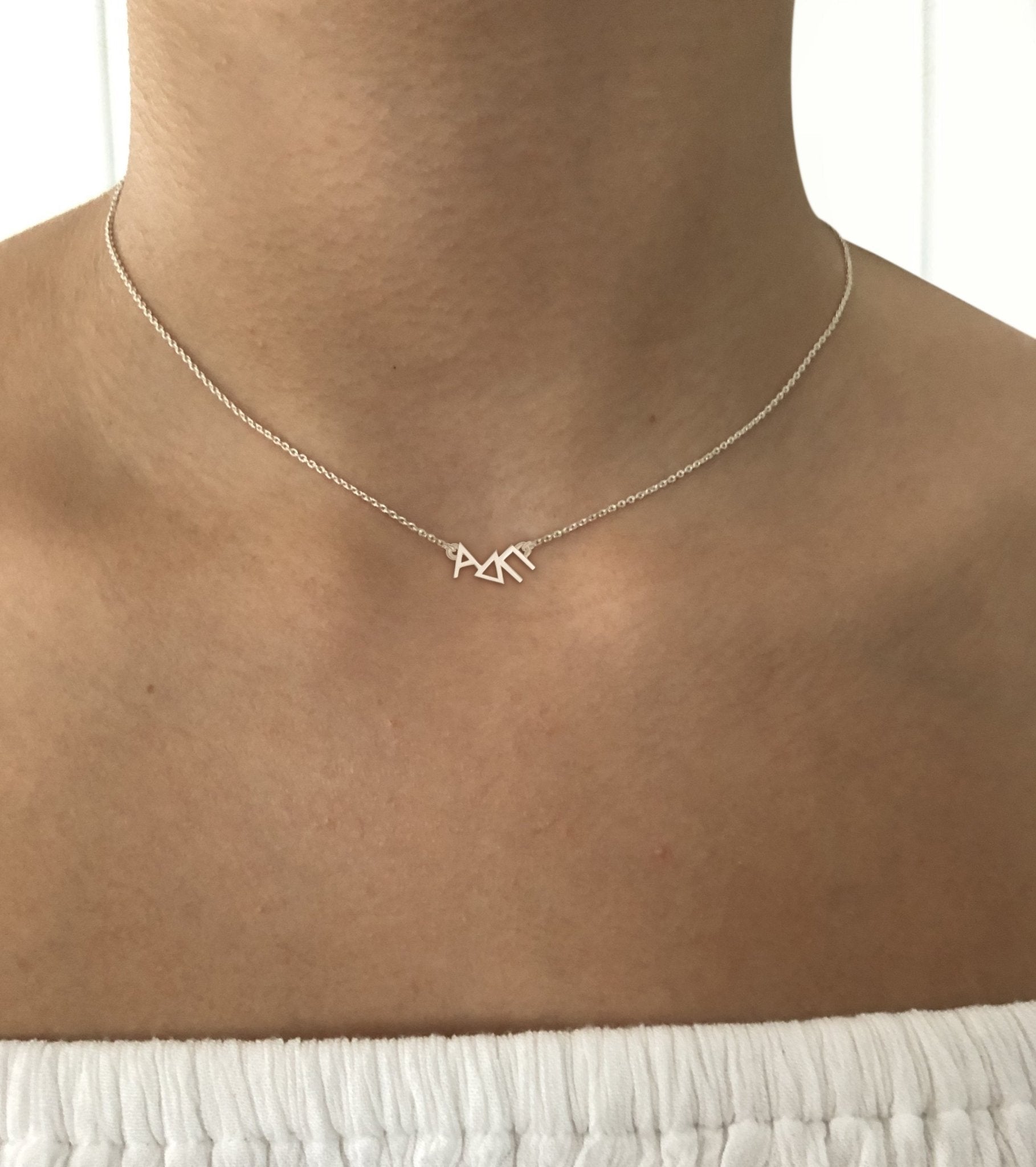 Sterling Silver Alpha Delta Pi Necklace | mazi + zo sorority jewelry