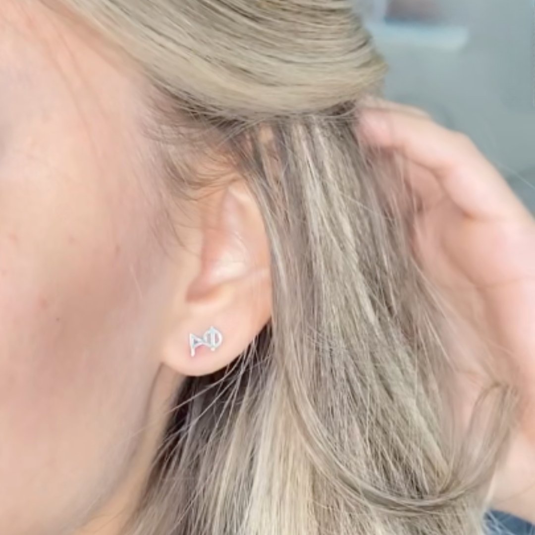 Sterling Silver Alpha Phi Earrings | mazi + zo sorority jewelry