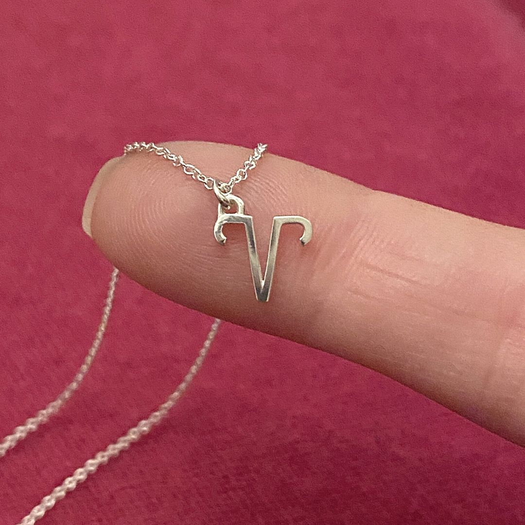 Silver Aries Sign Necklace | Zodiac Necklaces | Horoscope Jewelry | mazi + zo