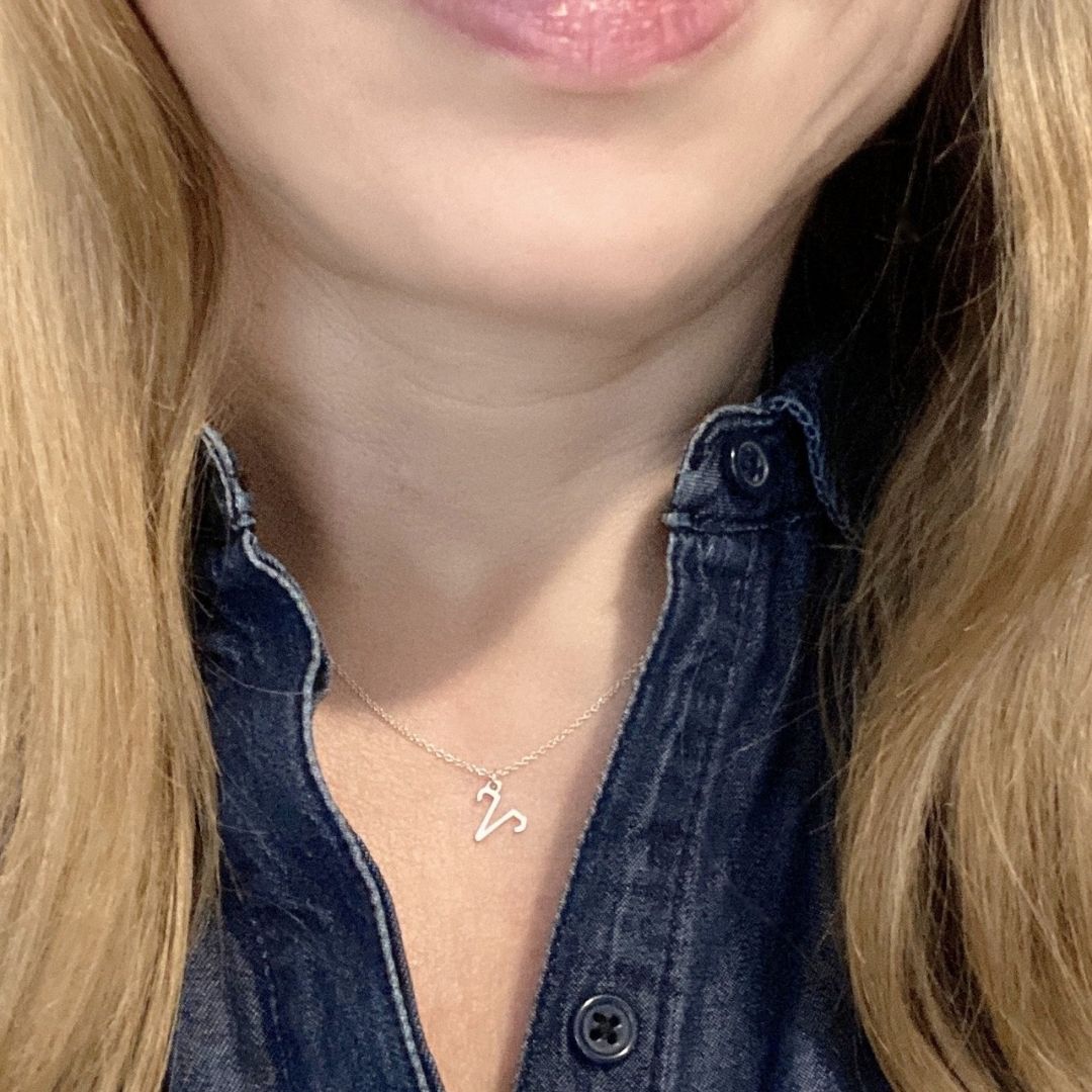 Silver Aries Sign Necklace | Zodiac Necklaces | Horoscope Jewelry | mazi + zo