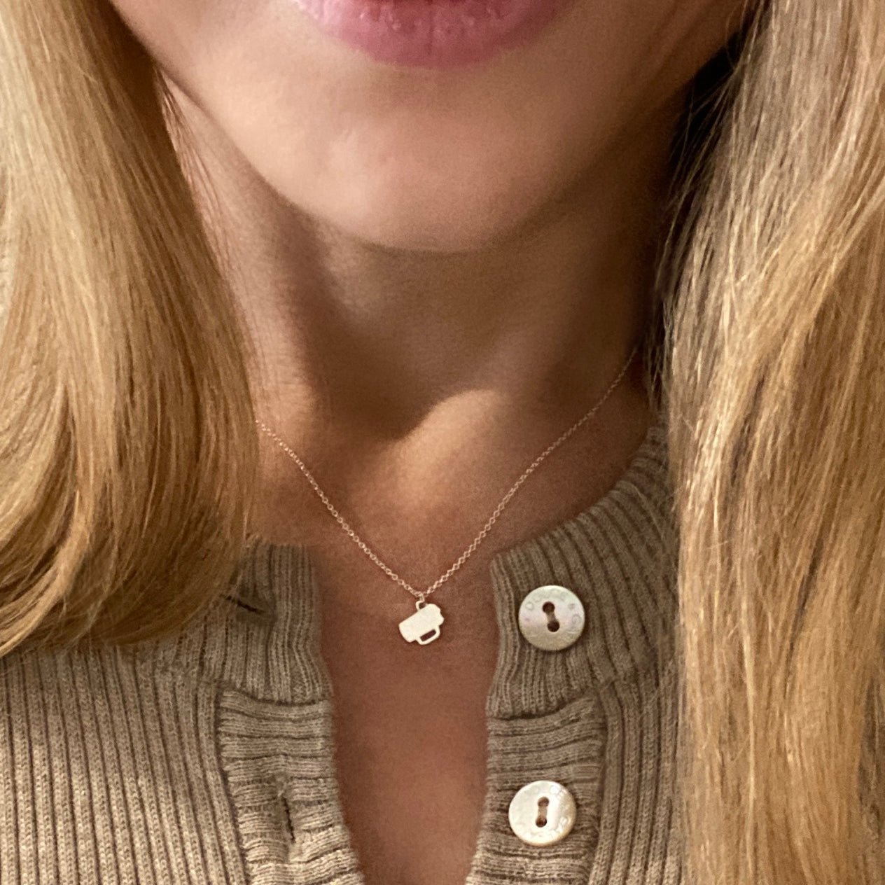 Sterling Silver Beer Mug Necklace| mazi + zo