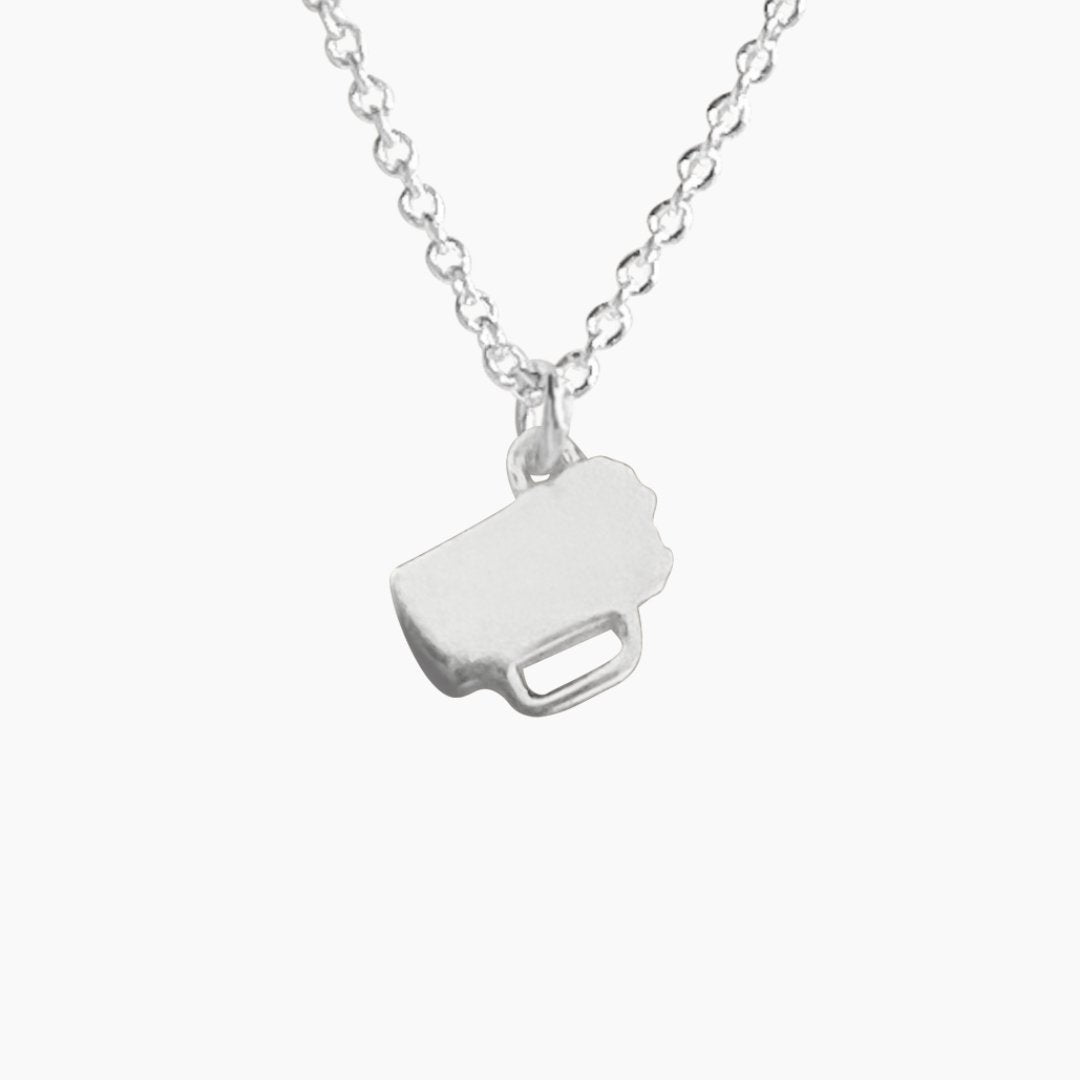 Sterling Silver Beer Mug Necklace| mazi + zo
