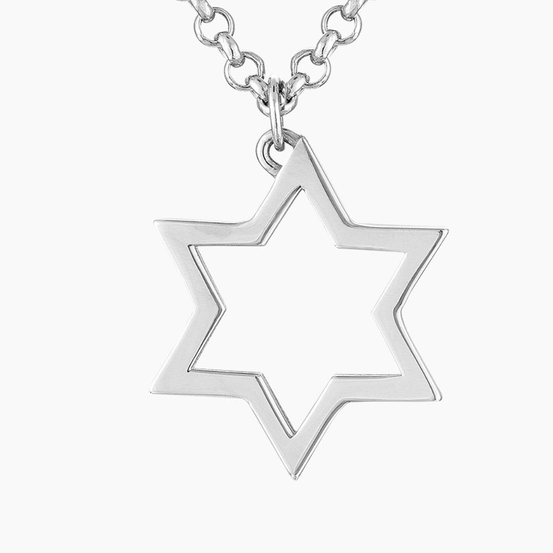 BIG Star of David Necklace in Sterling Silver