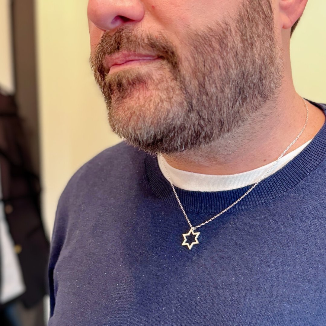 Sterling Silver Star of David Necklace for men and women | Judaica jewelry | mazi + zo