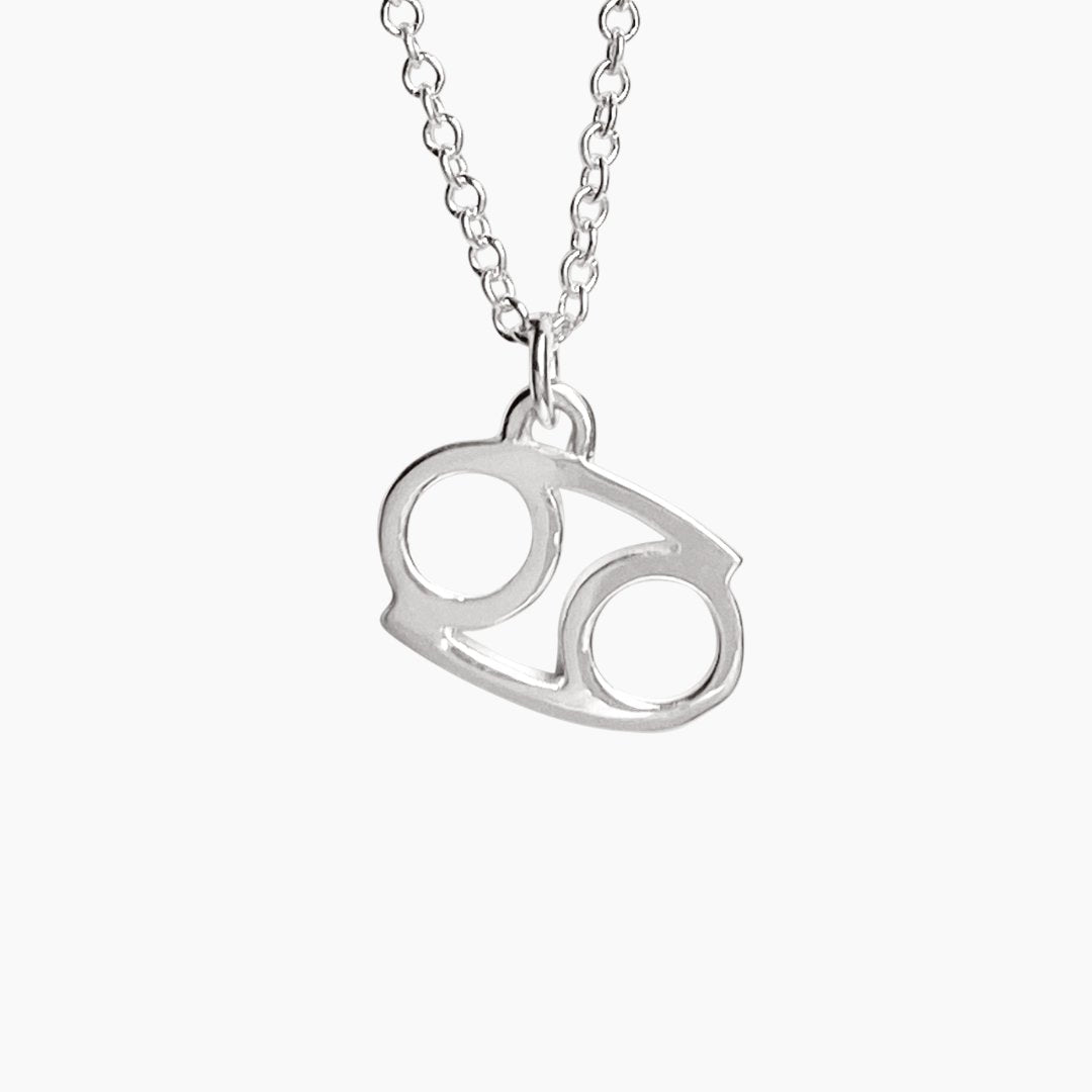 Silver Cancer Sign Necklace | Zodiac Necklace | Horoscope Jewelry | mazi + zo