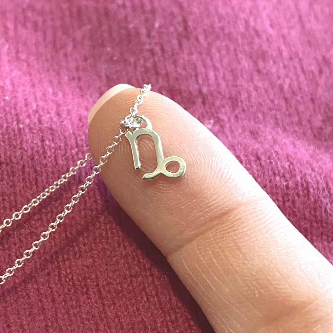 Sterling Silver Capricorn Sign Necklace | Zodiac Necklace | Horoscope Jewelry | mazi + zo