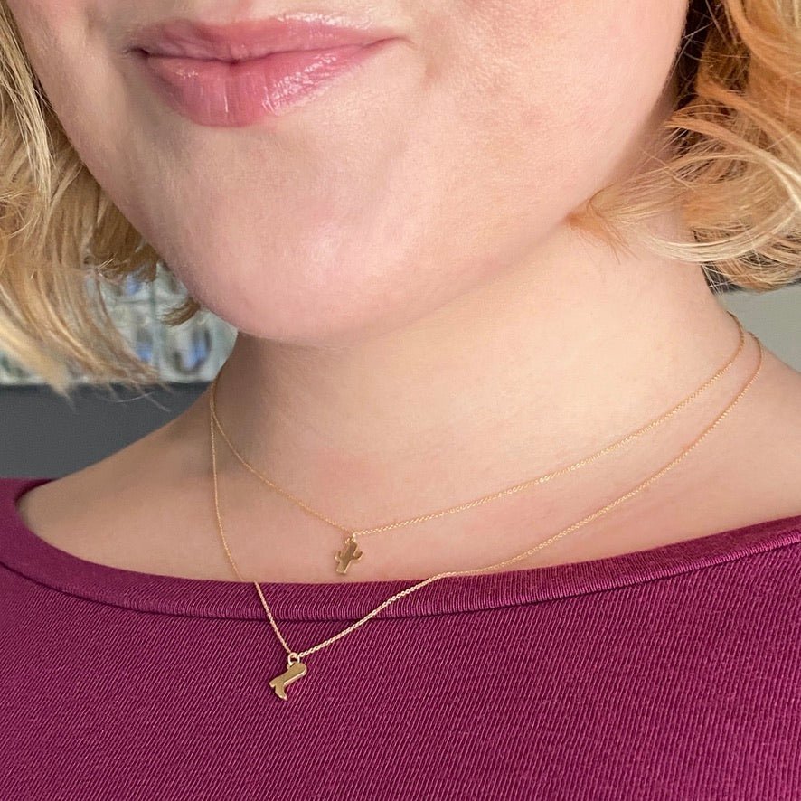 14k Gold Cowboy Boot Necklace | mazi + zo