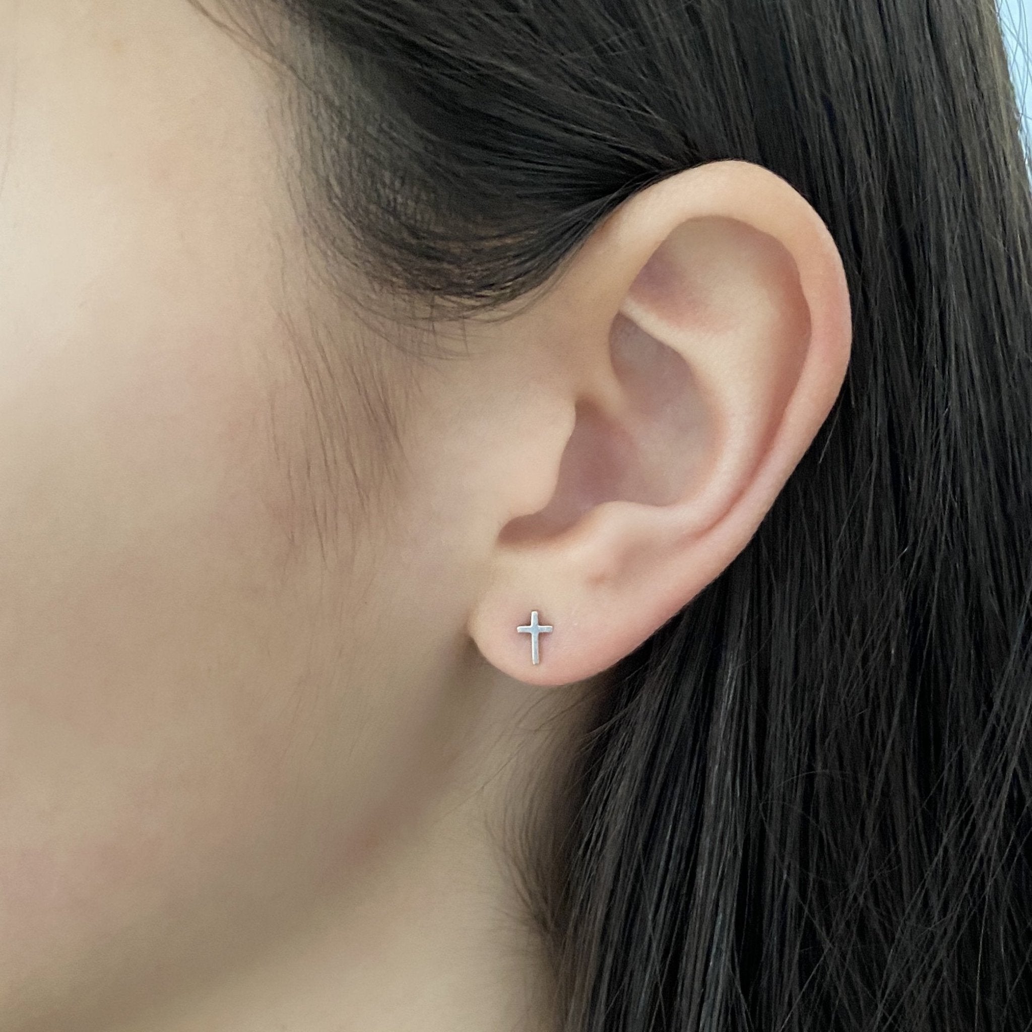 Sterling Silver Cross Earrings | mazi + zo jewelry
