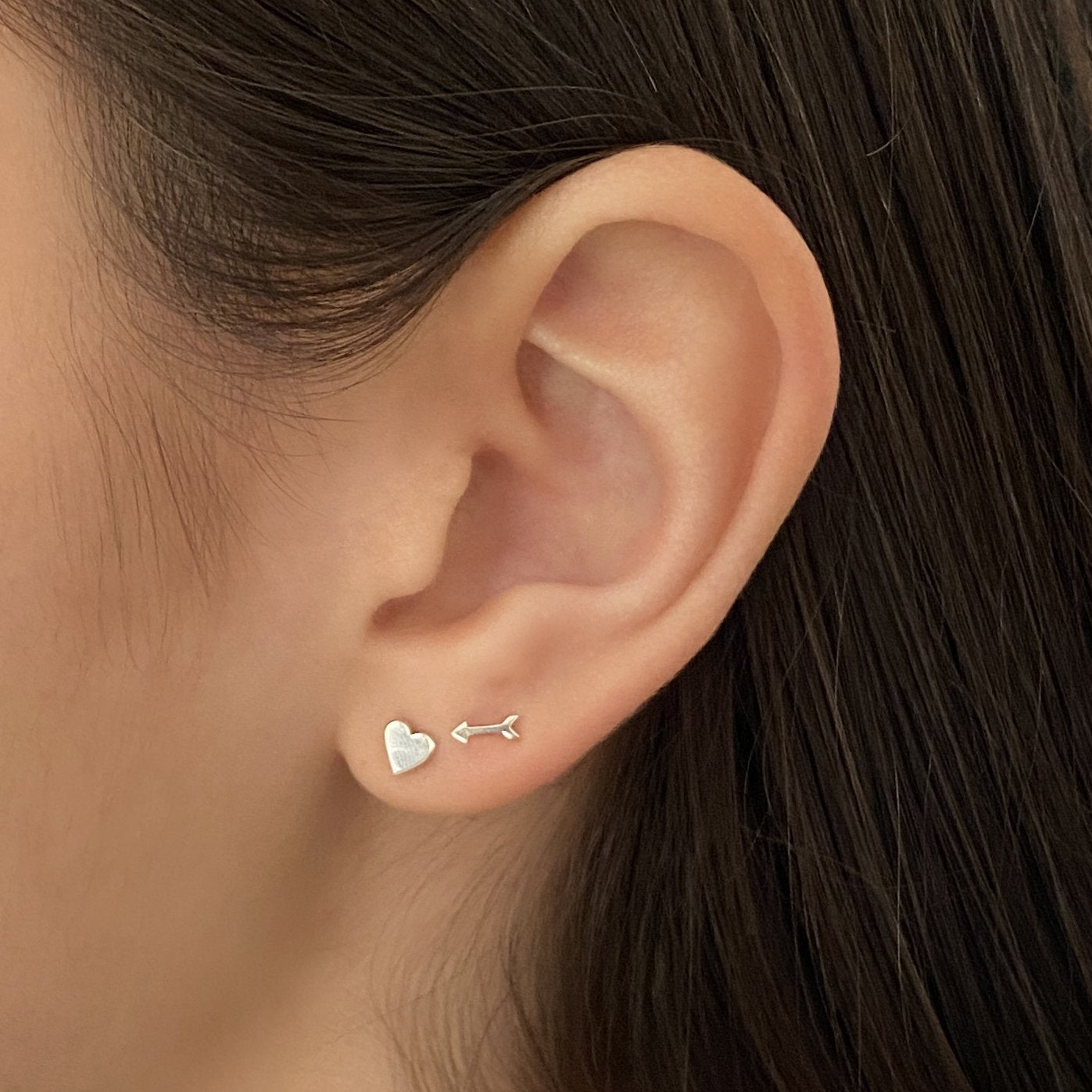 Sterling Silver Arrow & Heart Earrings | mazi + zo jewelry