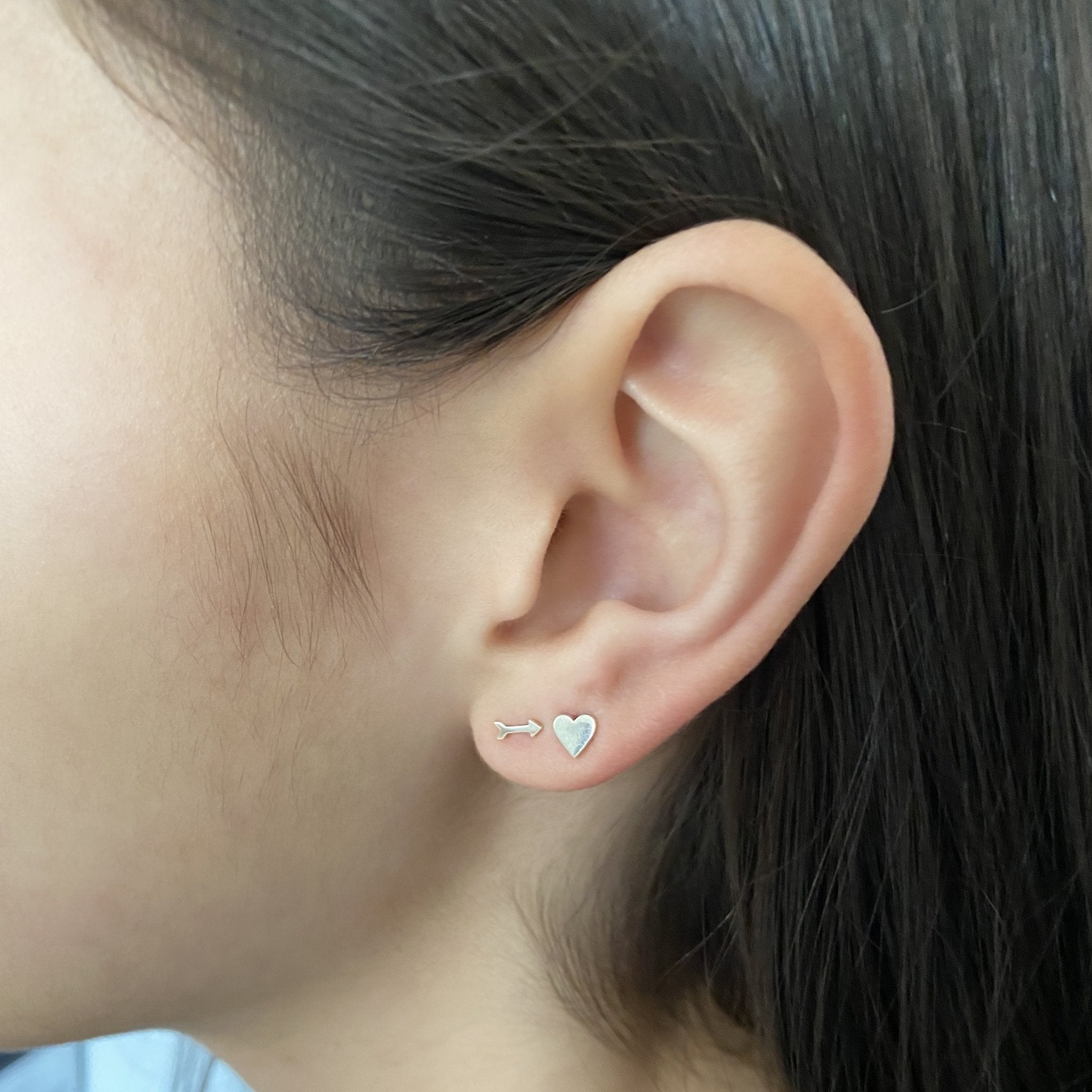 Sterling Silver Arrow & Heart Earrings | mazi + zo jewelry