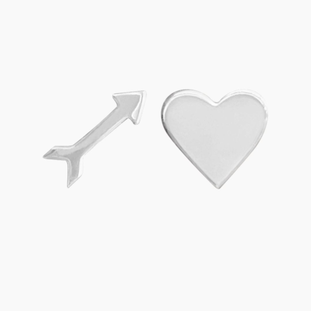 Sterling Silver Arrow & Heart Earrings | mazi + zo jewelry