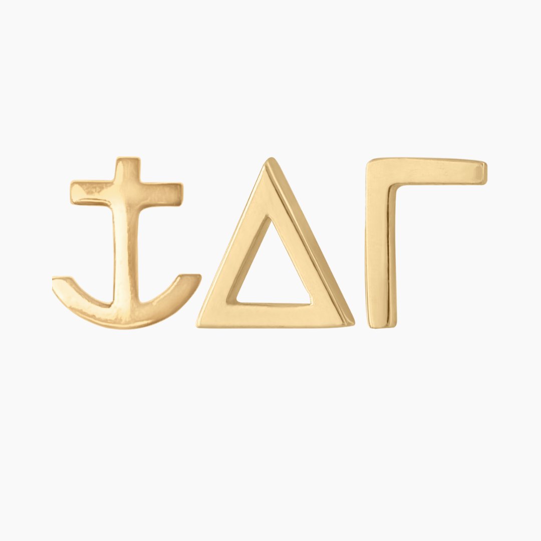 Solid 14k Gold Delta Gamma (DeeGee) Earrings | mazi + zo sorority jewelry