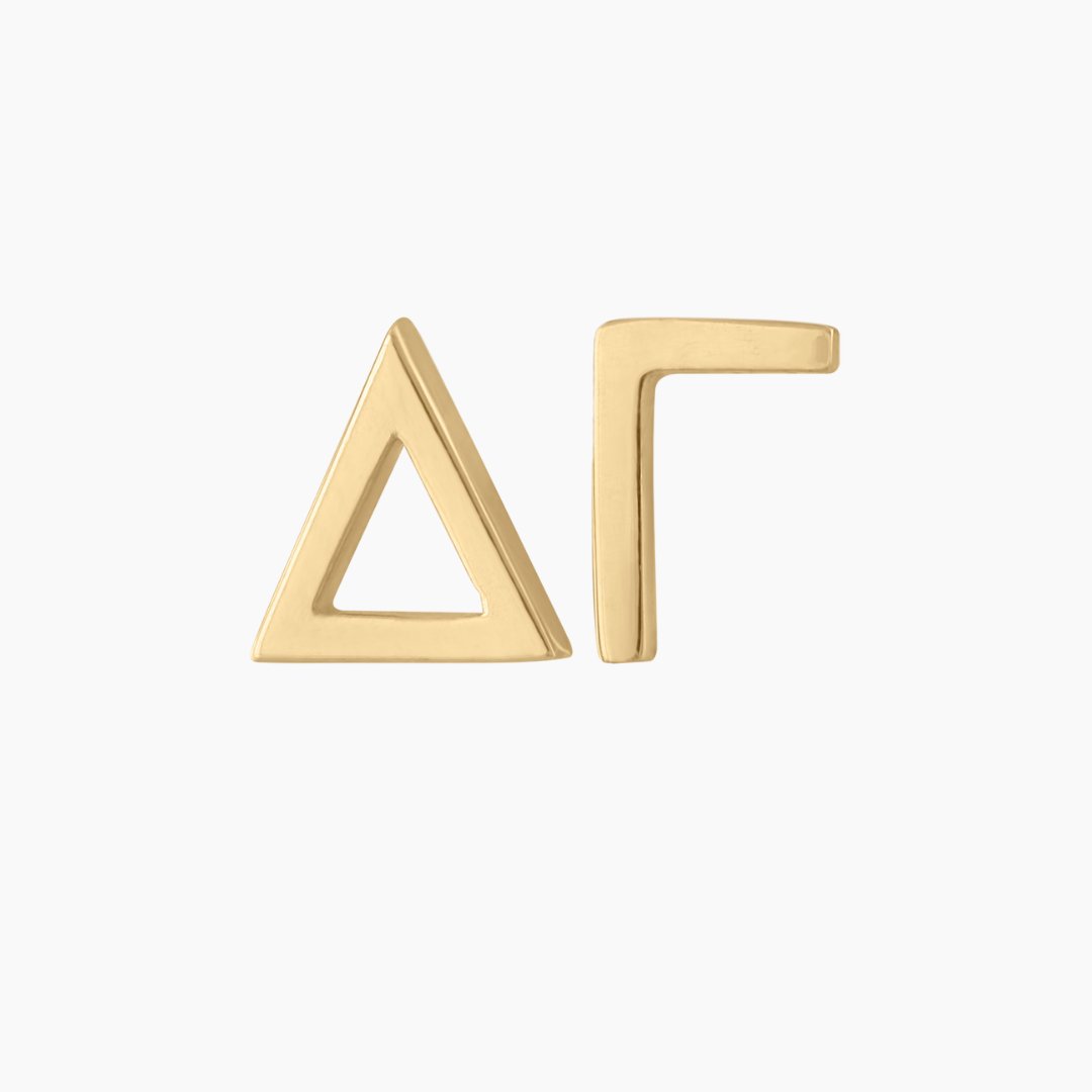 Solid 14k Gold Delta Gamma (DeeGee) Earrings | mazi + zo sorority jewelry