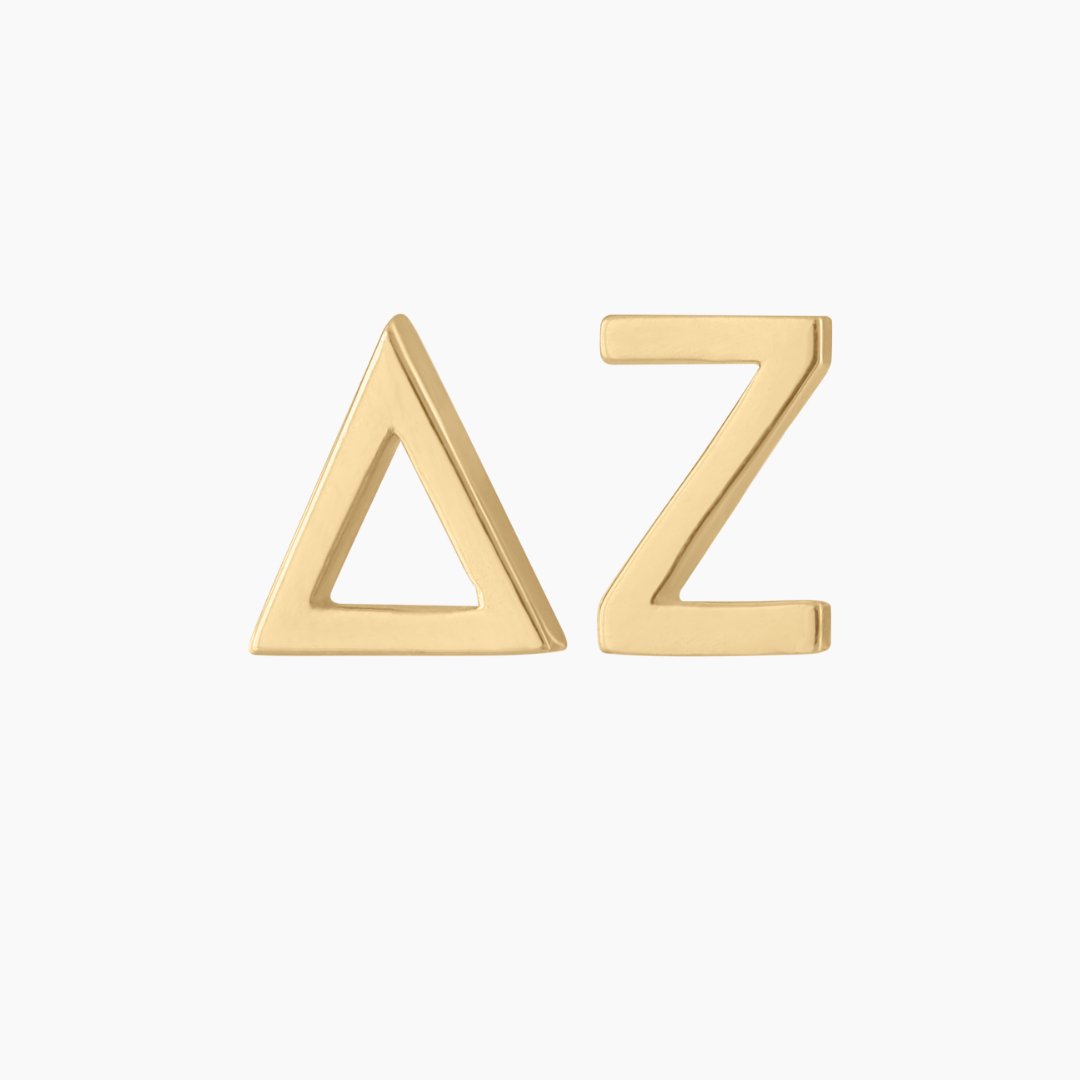Delta Zeta Earrings | 14k Gold | mazi + zo sorority jewelry