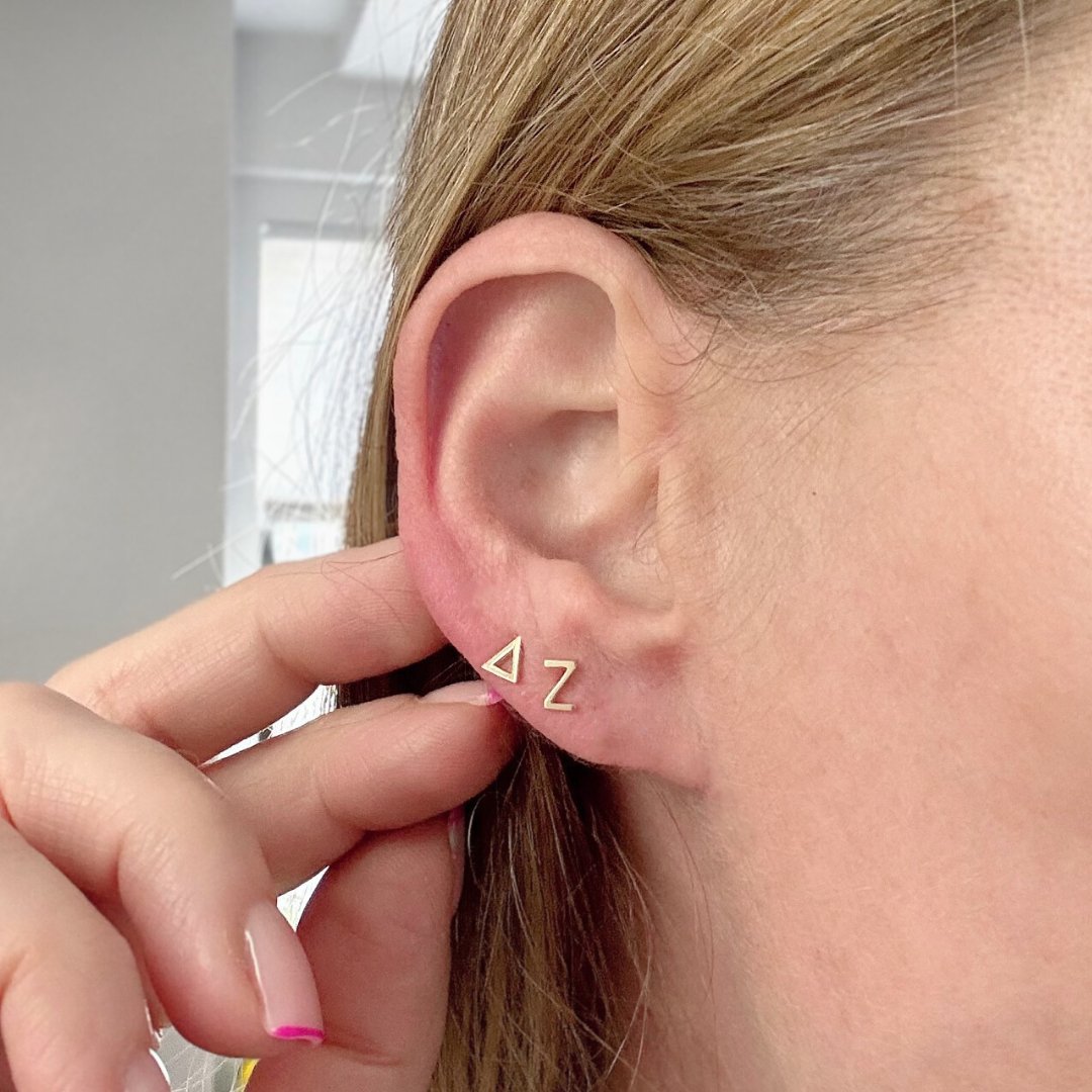Delta Zeta Earrings | Gold | mazi + zo sorority jewelry