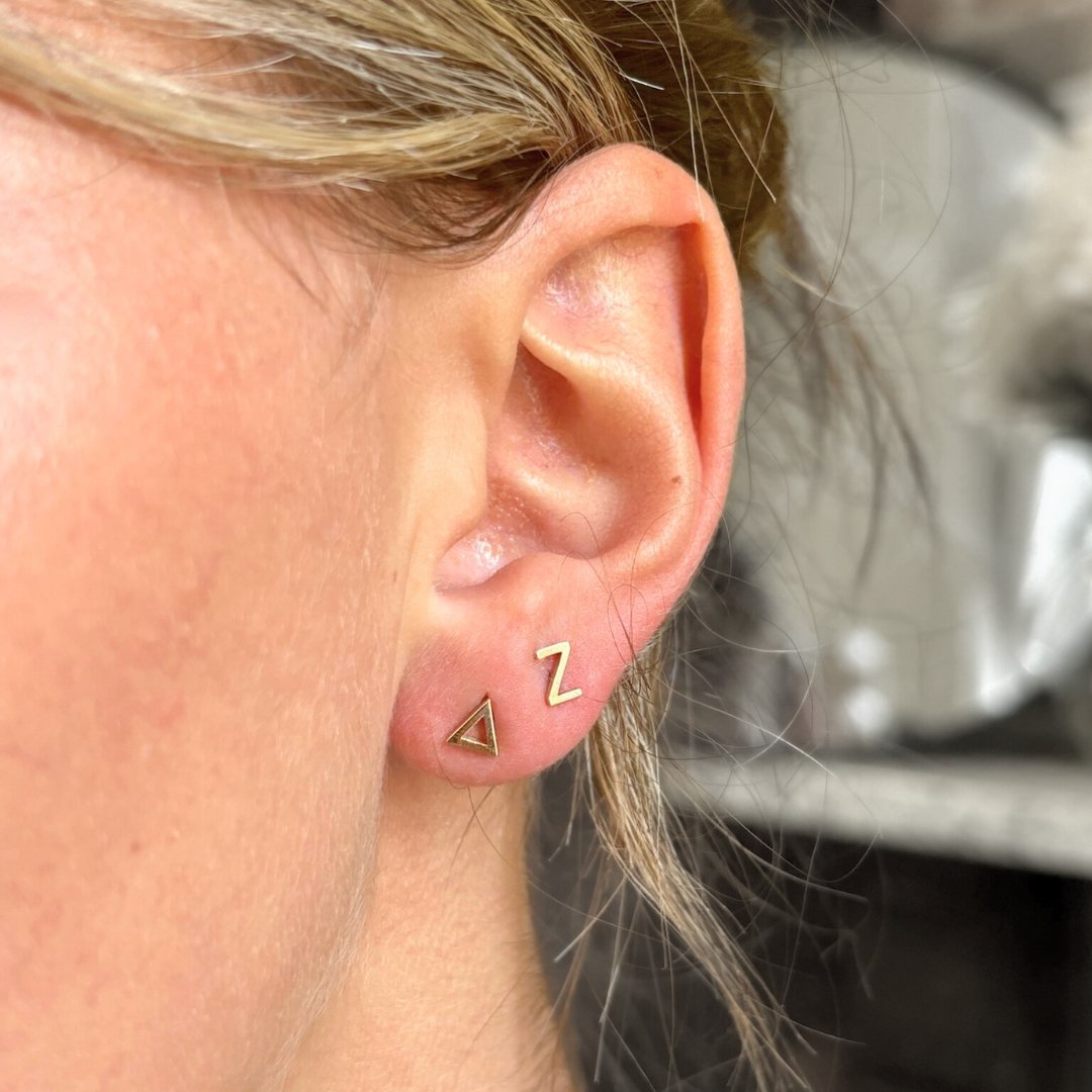 Delta Zeta Earrings | 14k Gold | mazi + zo sorority jewelry