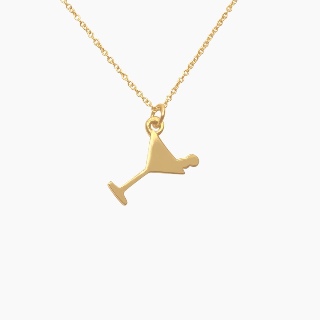 14k Gold Dirty Martini Glass Necklace| mazi + zo