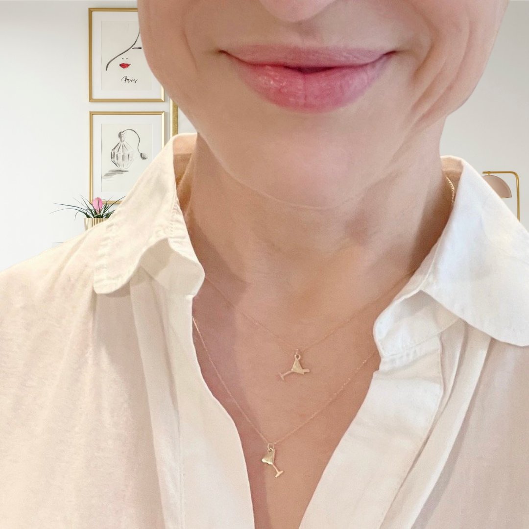 14k Gold Dirty Martini Glass Necklace| mazi + zo
