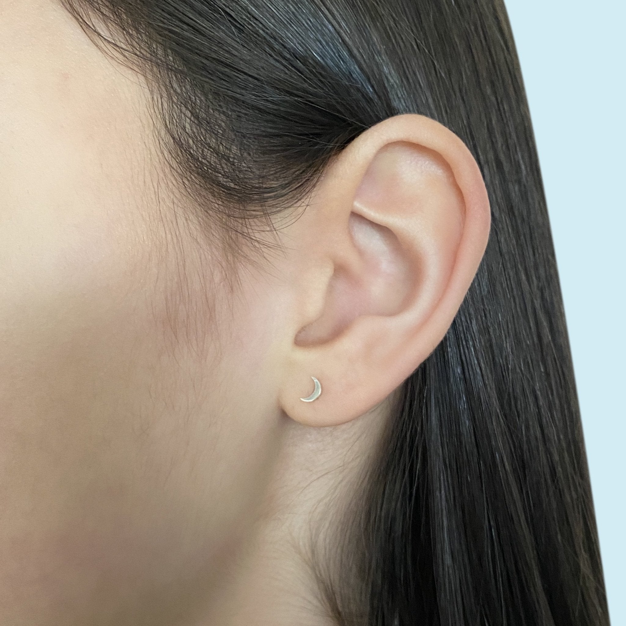 Silver Gamma Phi Beta Crescent Moon Earrings | mazi + zo sorority jewelry