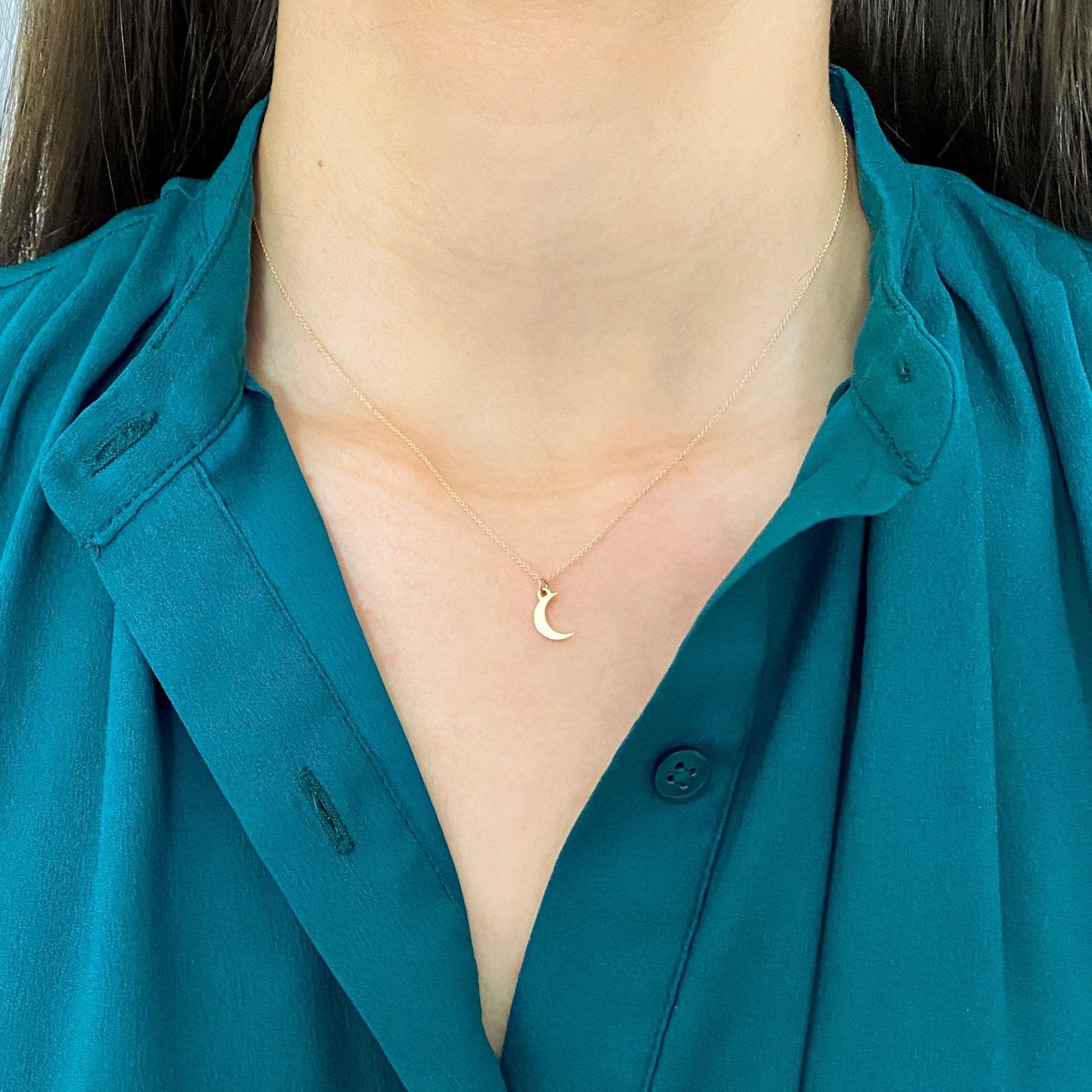 Gold Gamma Phi Beta Crescent Moon Necklace | mazi + zo sorority jewelry