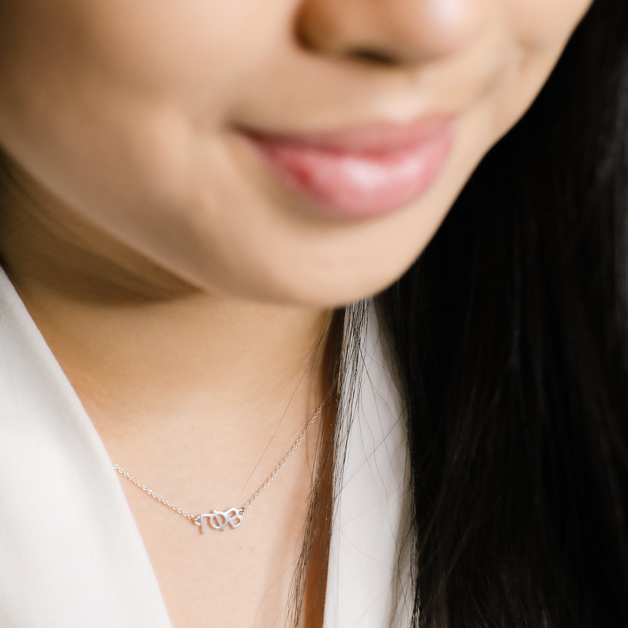 Sterling Silver Gamma Phi Beta Necklace | mazi + zo sorority jewelry