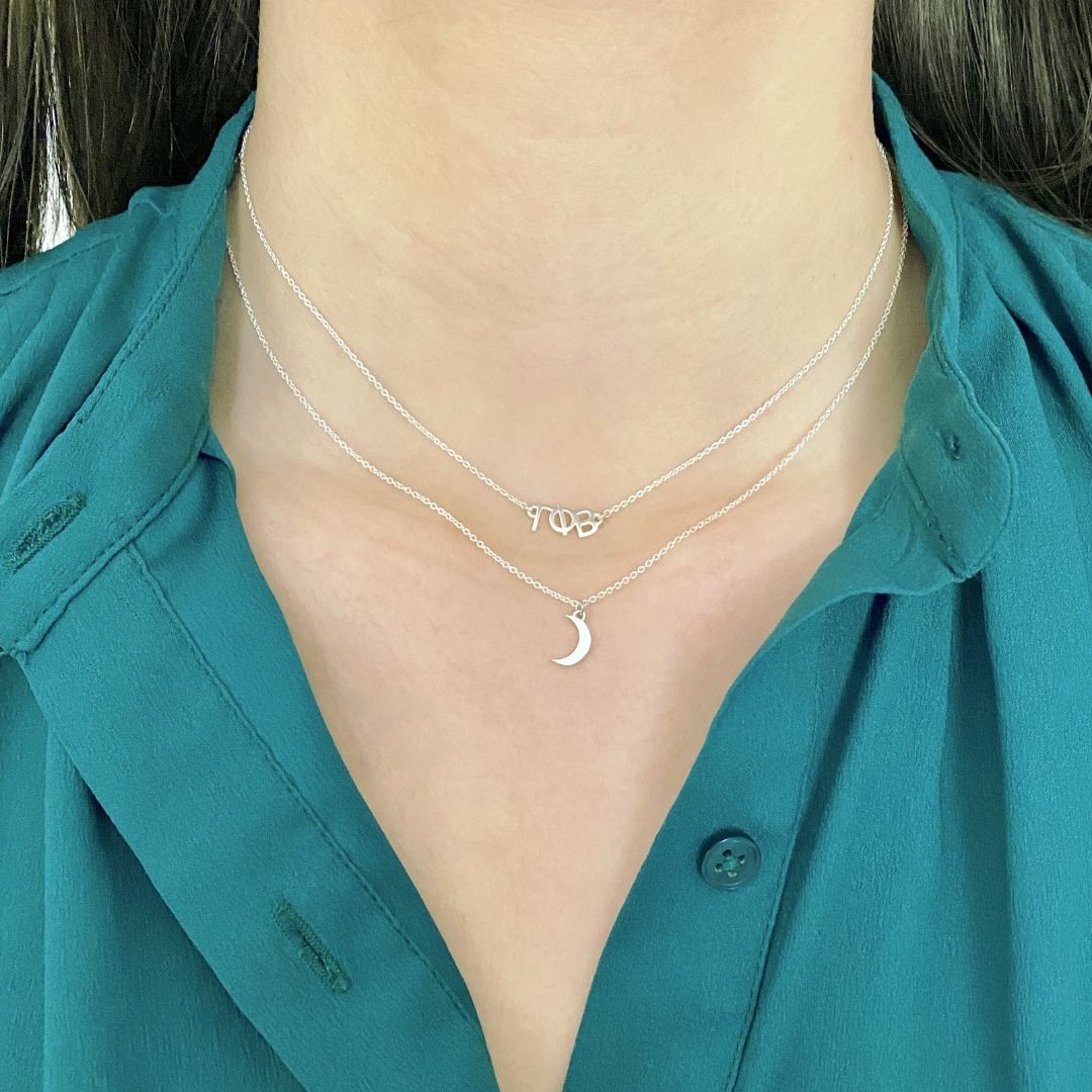 Sterling Silver Gamma Phi Beta Necklace | mazi + zo sorority jewelry