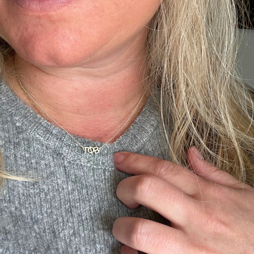 Sterling Silver Gamma Phi Beta Necklace | mazi + zo sorority jewelry