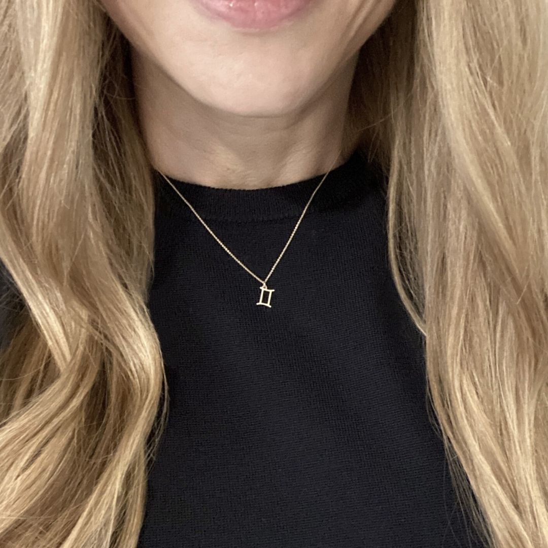 Sterling Silver Gemini Sign Necklace | Zodiac Necklace | Horoscope Jewelry | mazi + zo