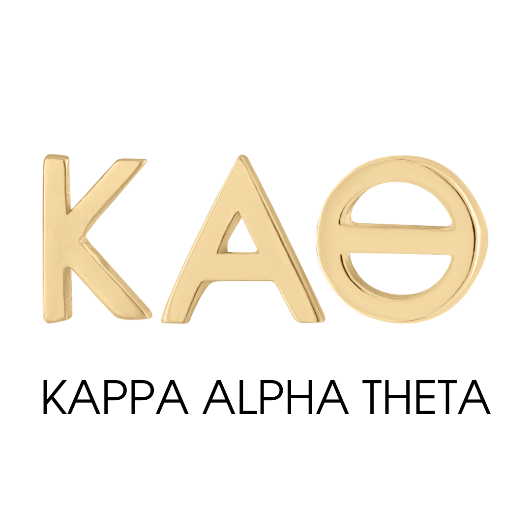 14K gold Kappa Alpha Theta earrings | mazi + zo sorority jewelry
