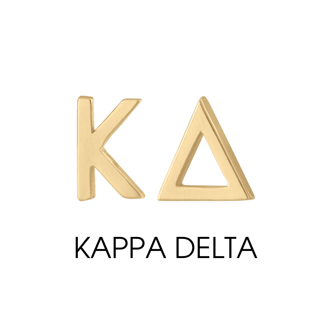 14K gold Kappa Delta earrings | mazi + zo sorority jewelry
