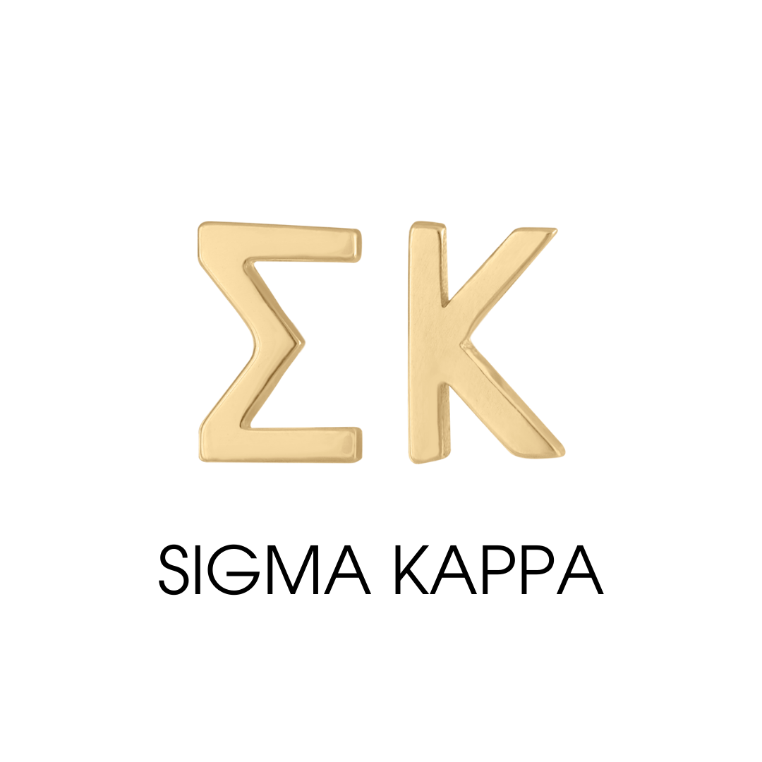 14K gold Sigma Kappa earrings | mazi + zo sorority jewelry