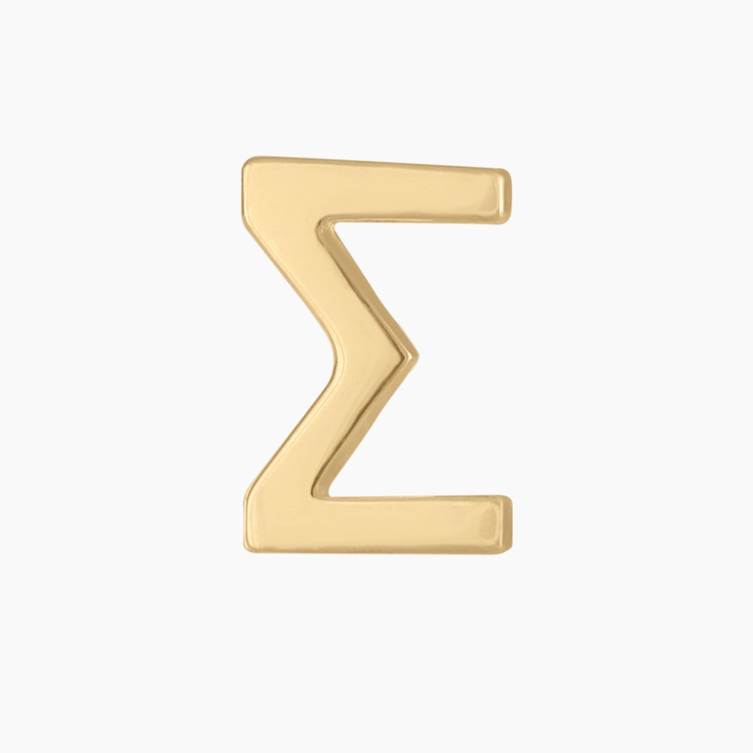 14k Gold Greek Sigma Earring | mazi + zo sorority jewelry