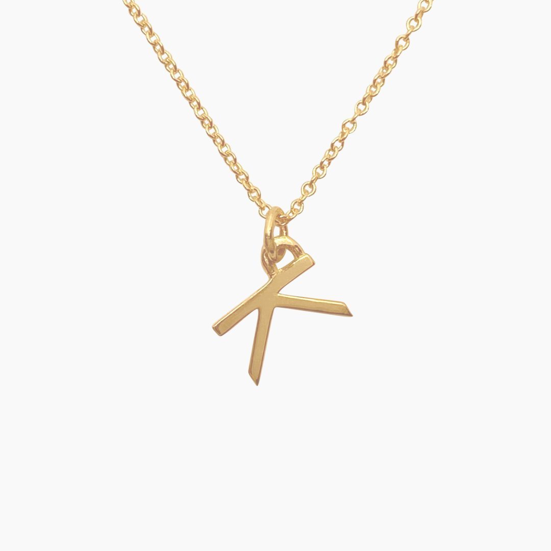 14k Gold Initial K Necklace | mazi + zo