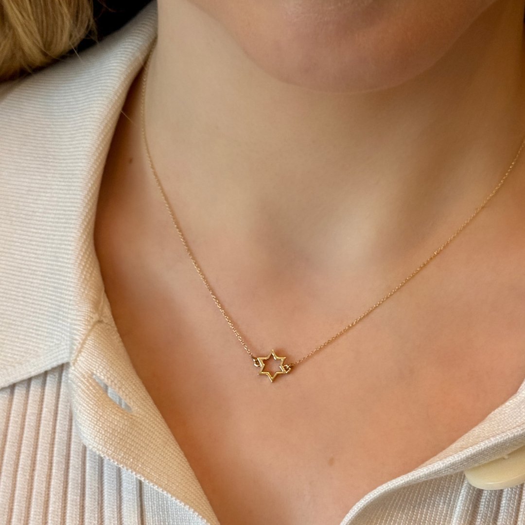 14k Gold Star of David Necklace | mazi + zo judaica jewelry