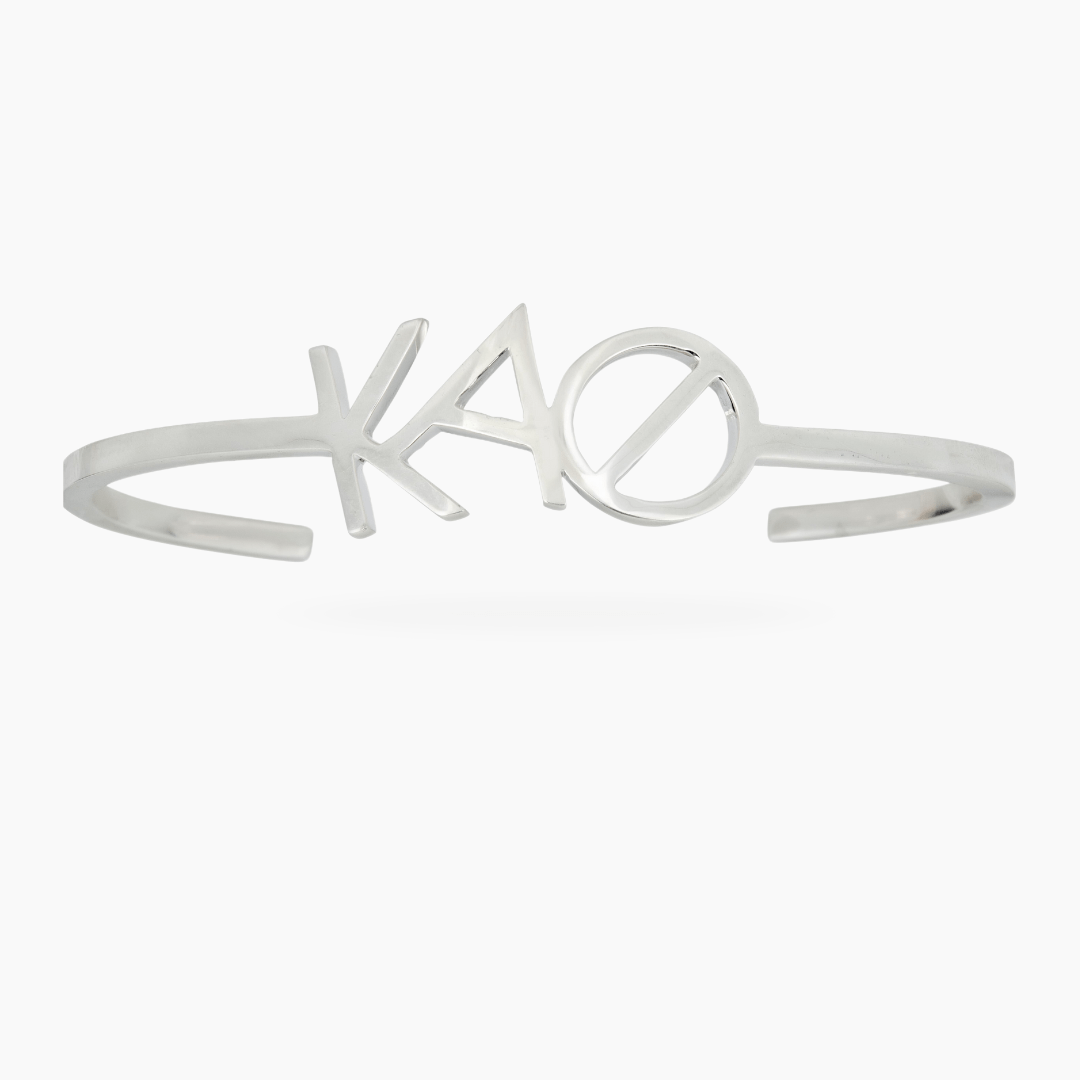 Sterling Silver Kappa Alpha Theta Cuff Bracelet | mazi + zo sorority jewelry