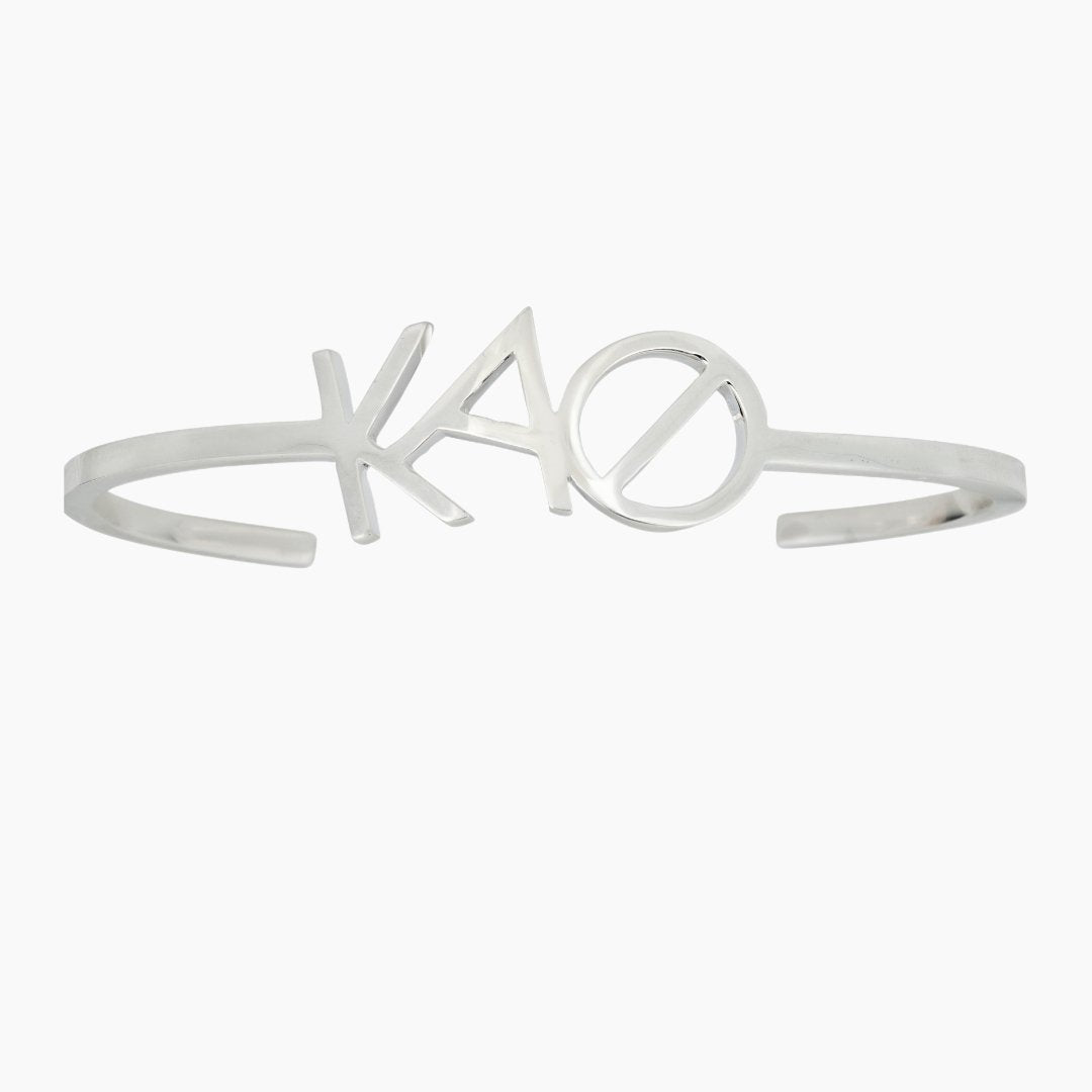 Sterling Silver Kappa Alpha Theta Cuff Bracelet | mazi + zo sorority jewelry