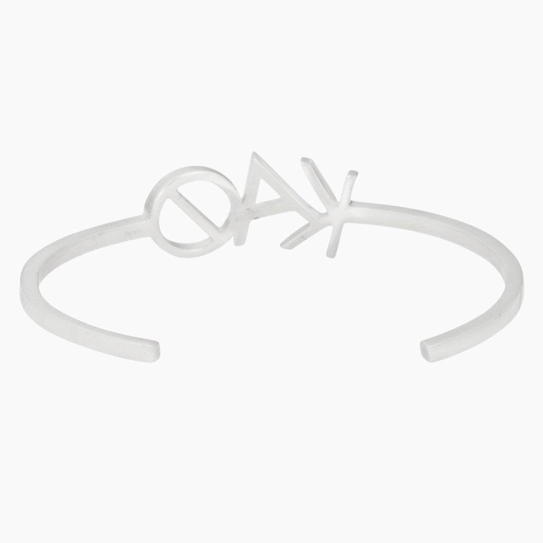 Sterling Silver Kappa Alpha Theta Cuff Bracelet | mazi + zo sorority jewelry