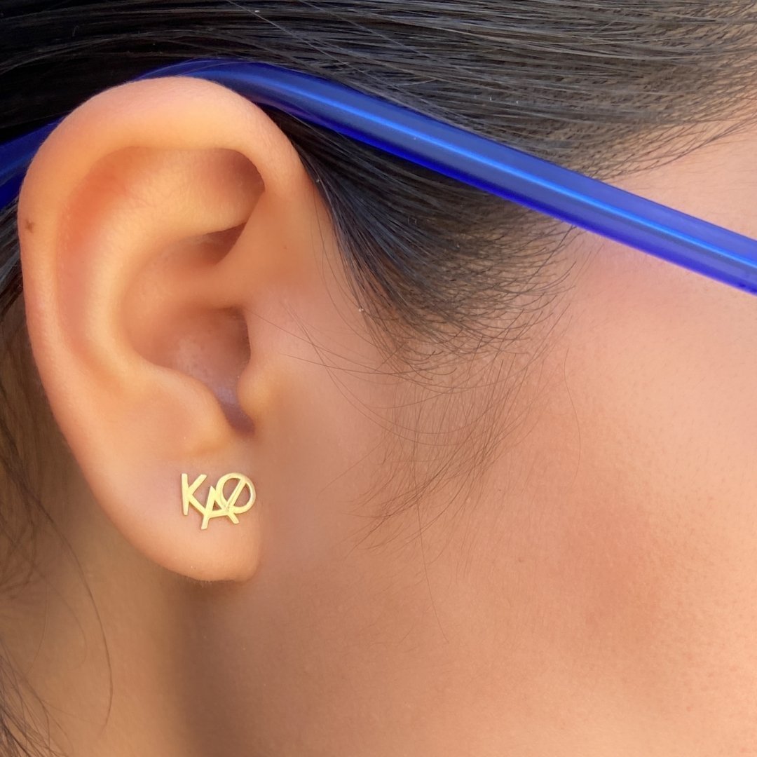 14k Gold Kappa Alpha Theta Earrings | mazi + zo sorority jewelry